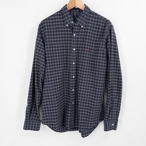 Ralph Lauren Navy and Green Plaid Casual Button Down Shirt